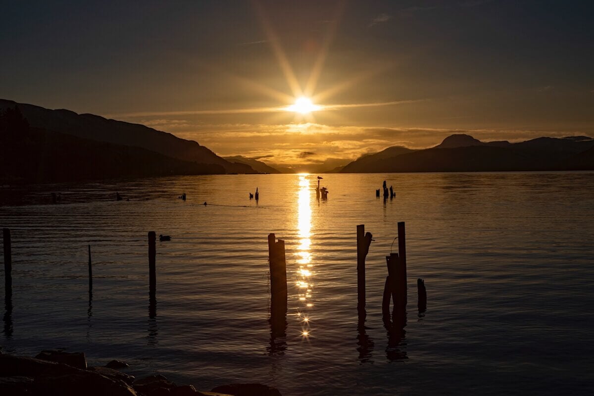 beautiful sunset over Loch Ness